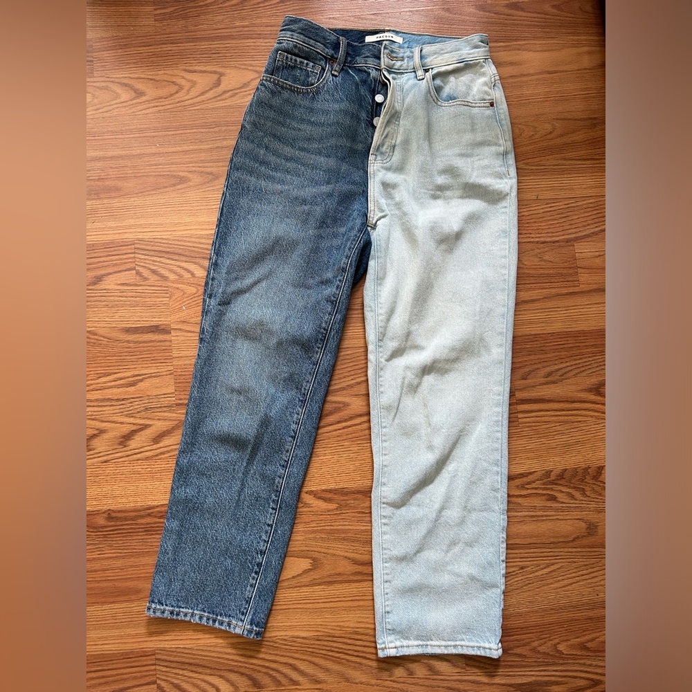 PacSun High Rise Straight Leg Bi-color Jeans 26 waist